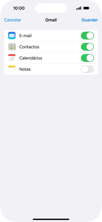 Se o ecrã mostrar esta imagem, a sua conta foi identificada e configurada automaticamente. Siga as indicações no ecrã para introduzir informações adicionais e concluir a configuração.