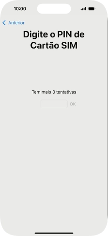 Se o cartão SIM estiver bloqueado, deve introduzir o código PIN e premir OK.