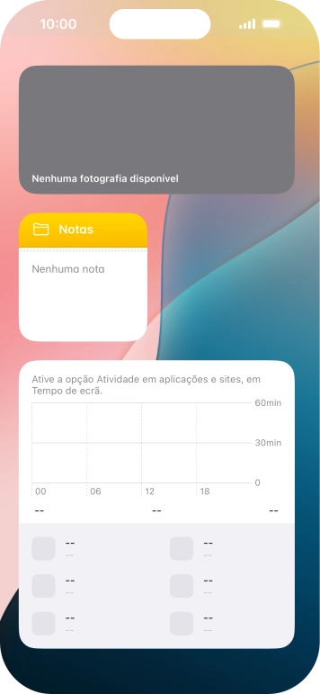 Mantenha premida por um instante a pilha de widgets pretendida.