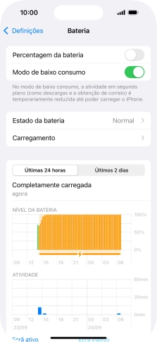 Para voltar ao ecrã inicial, deslize o dedo de baixo para cima a partir da base do ecrã.