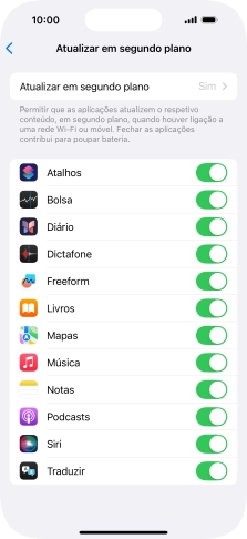 Prima Atualizar em segundo plano.