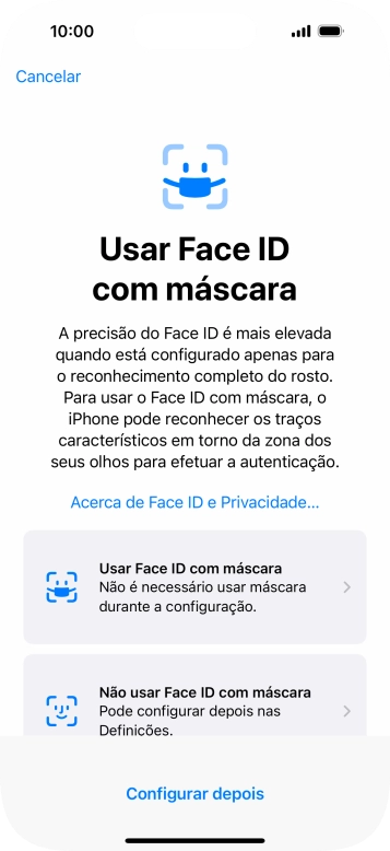 Prima Configurar depois.