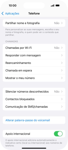 Prima Mostrar o meu número.