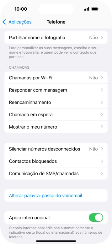 Prima Mostrar o meu número.
