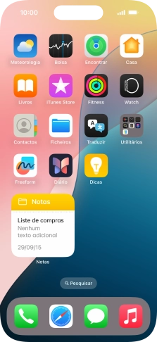 Se utilizar uma pilha de widgets: Deslize o dedo para cima ou para baixo na pilha para escolher o widget pretendido.