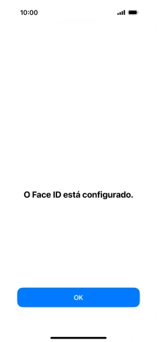 Prima OK. Se ainda não tiver escolhido um código de bloqueio do telefone, introduza um código à escolha duas vezes de seguida.