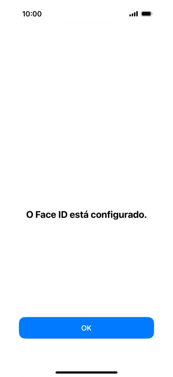 Prima OK. Se ainda não tiver escolhido um código de bloqueio do telefone, introduza um código à escolha duas vezes de seguida.