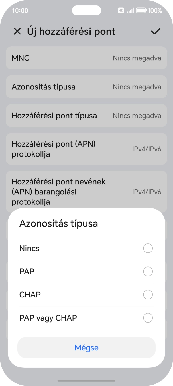 Válaszd a PAP lehetőséget. Válaszd a PAP lehetőséget.