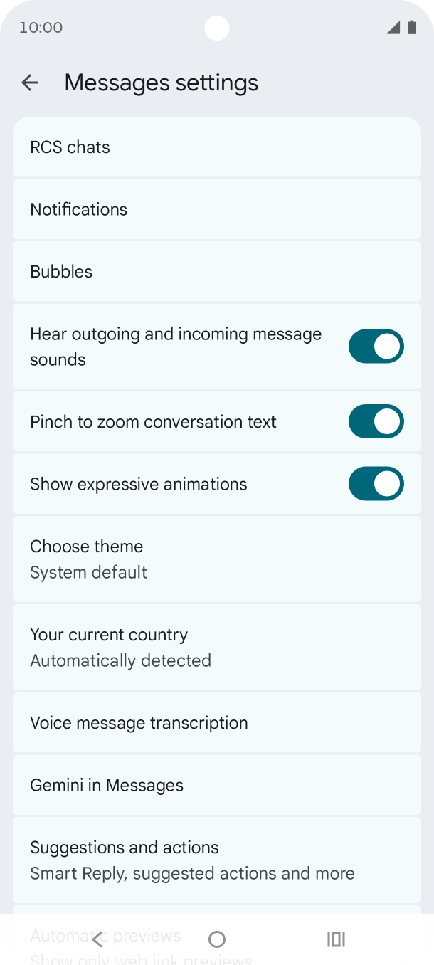 Press Gemini in Messages.