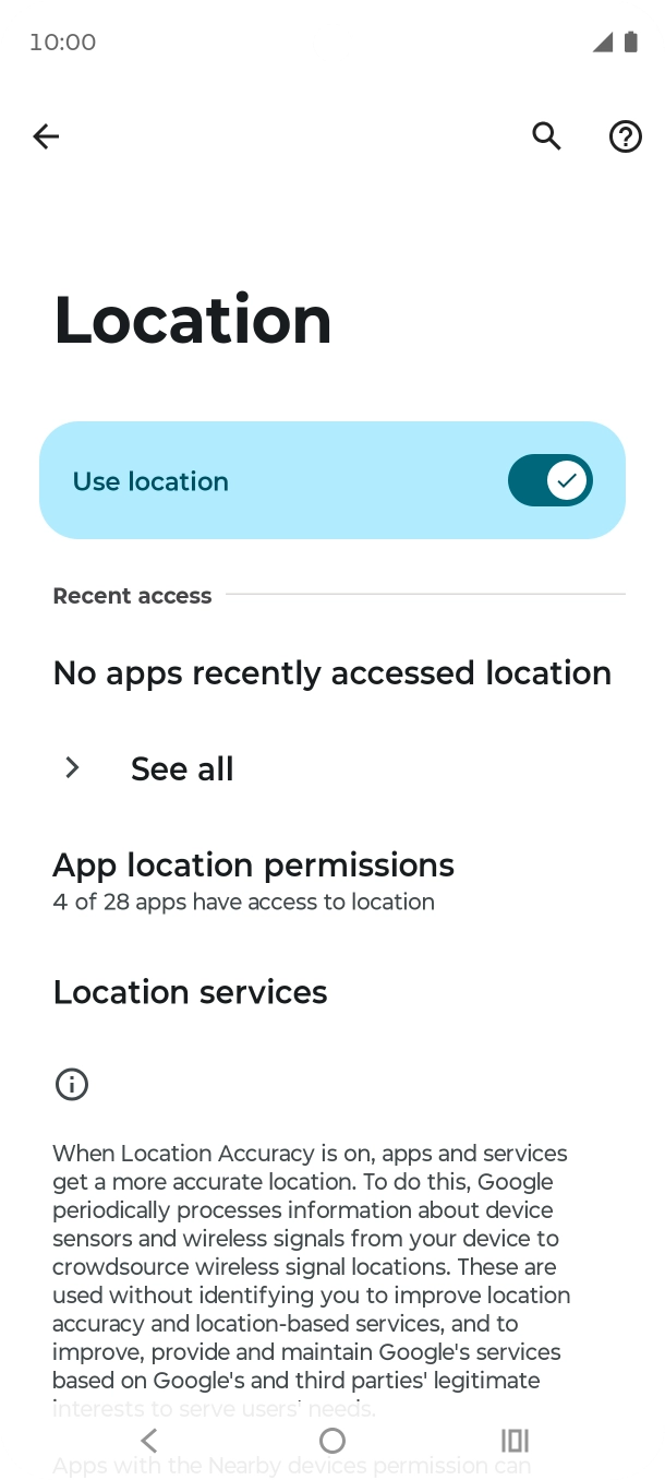 Press App location permissions.