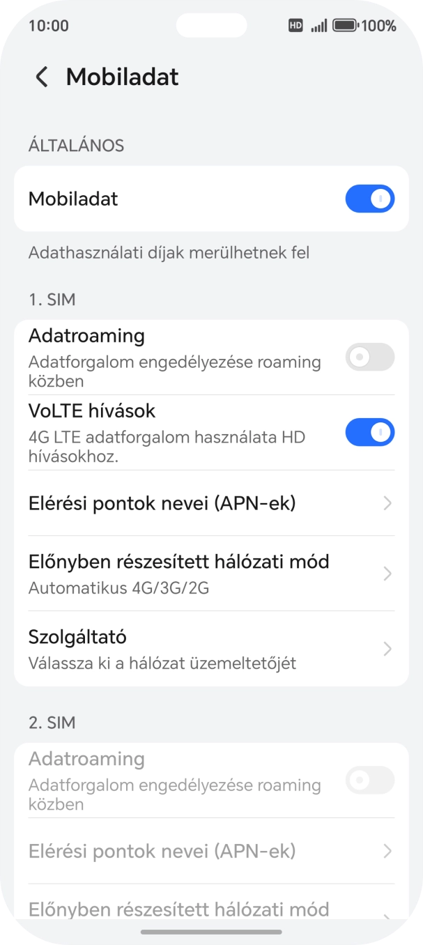 Válaszd az Elérési pontok nevei (APN-ek) lehetőséget. Válaszd az Elérési pontok nevei (APN-ek) lehetőséget.