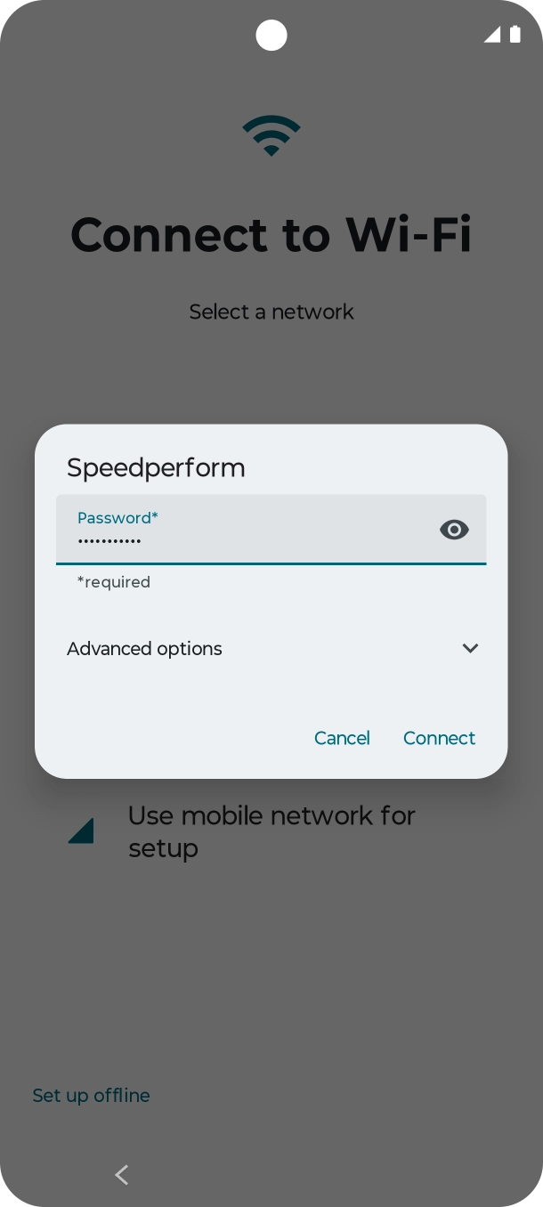 Key in the password for the Wi-Fi network and press Connect. Key in the password for the Wi-Fi network and press Connect.