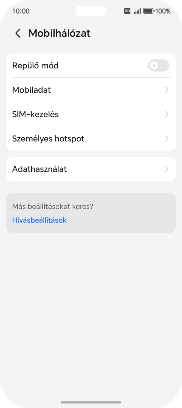 Válaszd a SIM-kezelés lehetőséget.
