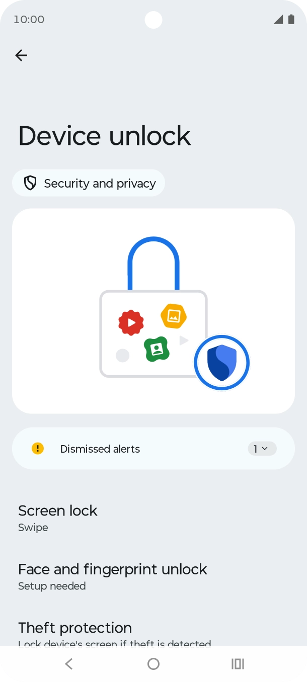 Press Face and fingerprint unlock.