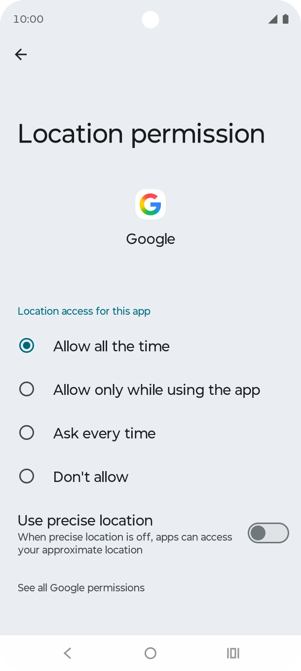 Press the required setting to turn the function on or off.