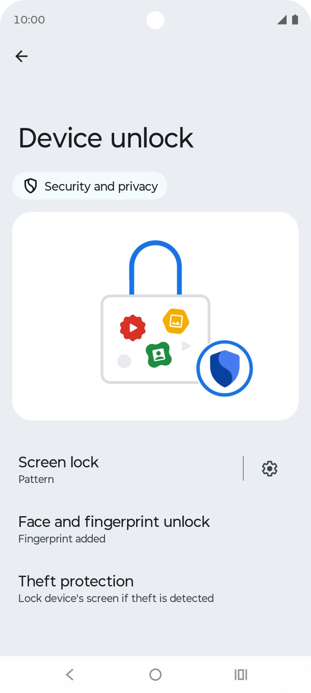 Press Screen lock and key in the additional phone lock code you created earlier.