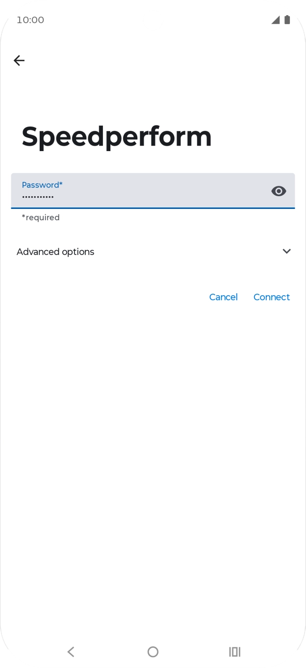 Key in the password for the Wi-Fi network and press Connect. Key in the password for the Wi-Fi network and press Connect.