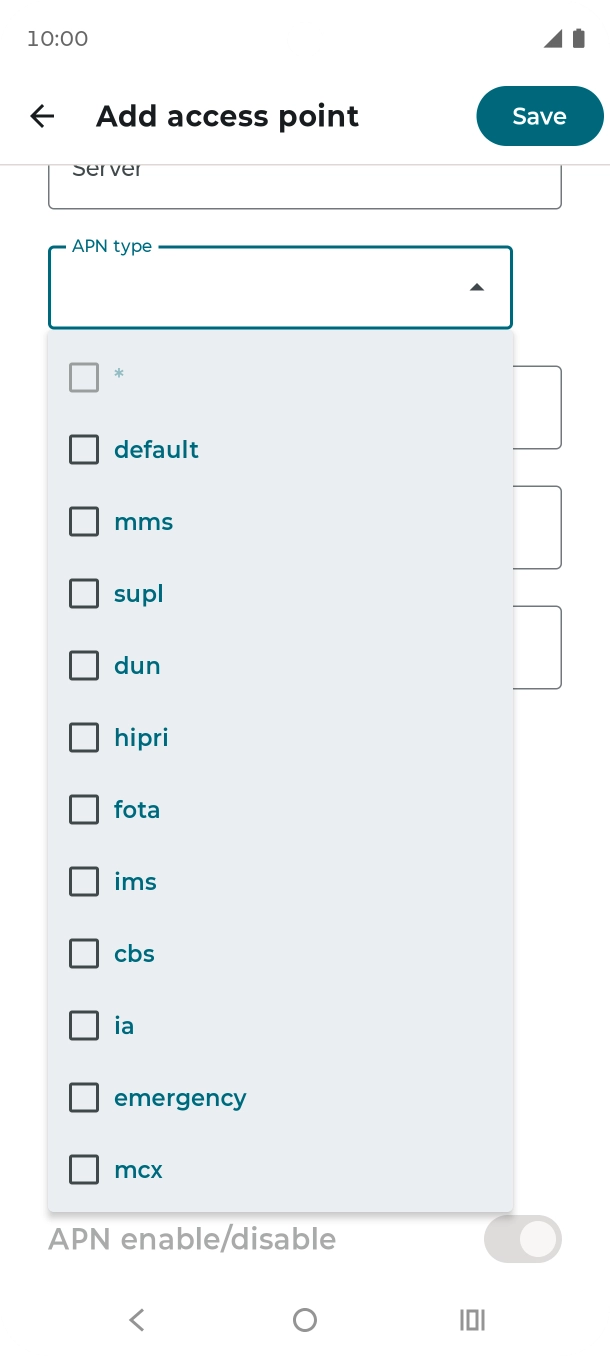 Press default to turn on the setting. Press default to turn on the setting.