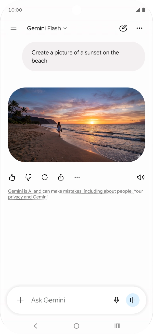 You can also ask Gemini to generate a picture based on your description.