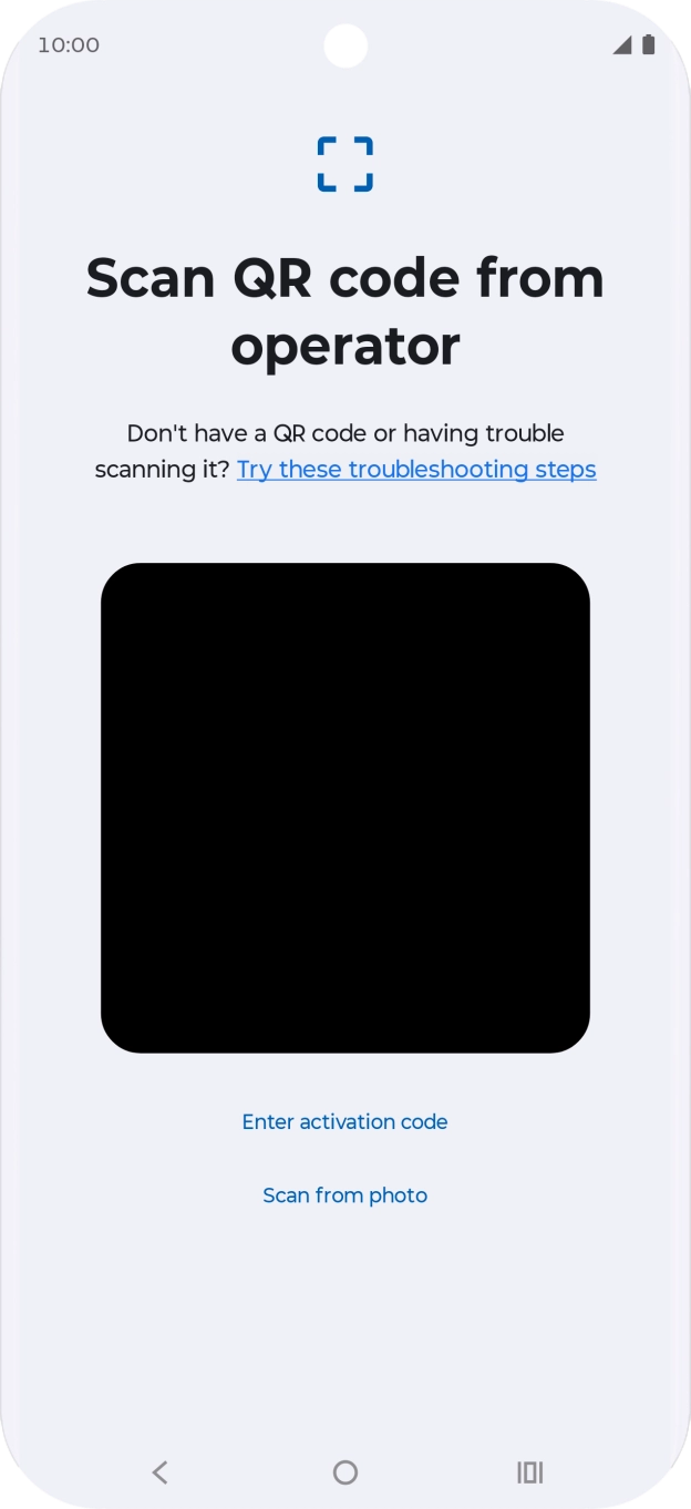 Place the QR code you've received inside the phone camera frame to scan the code. Place the QR code you've received inside the phone camera frame to scan the code.