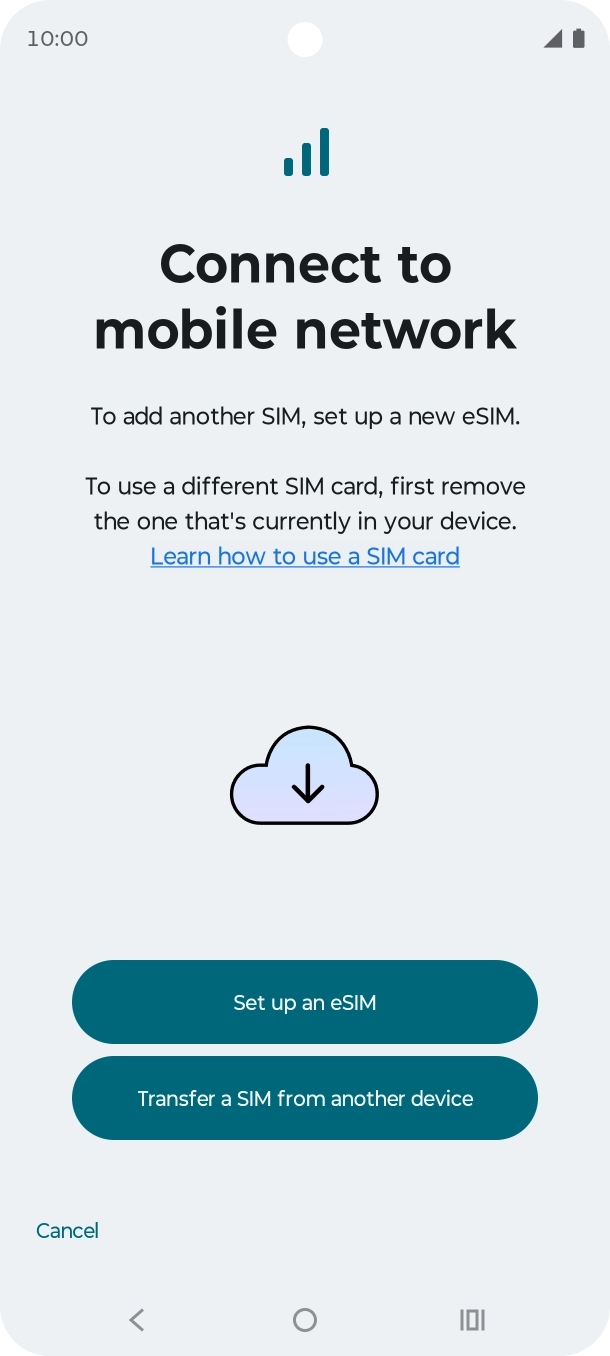 Press Set up an eSIM.