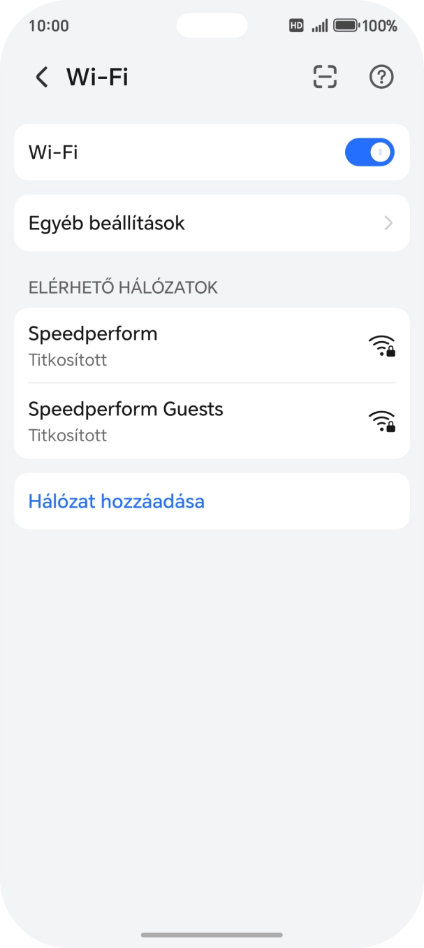 Válaszd ki a kívánt Wi-Fi hálózatot. Válaszd ki a kívánt Wi-Fi hálózatot.
