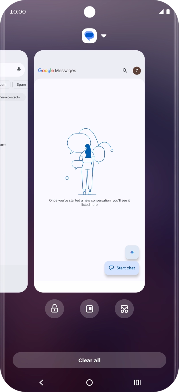 To end one running application, slide your finger upwards on the required application.