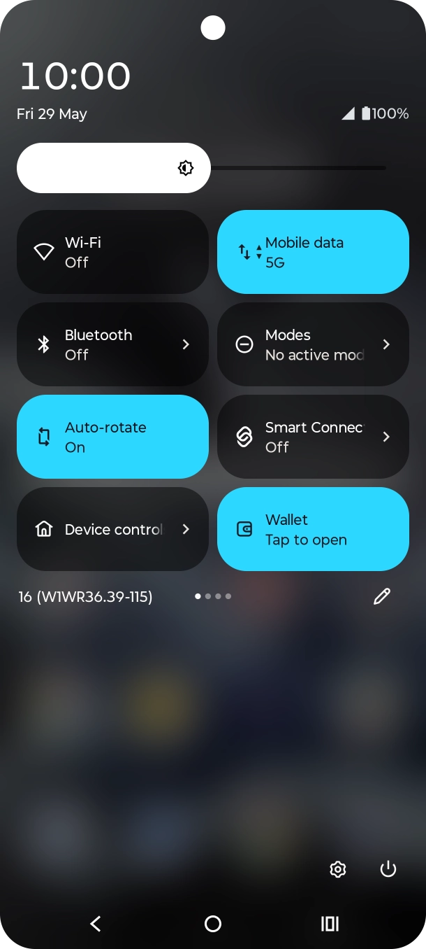 Press the settings icon.