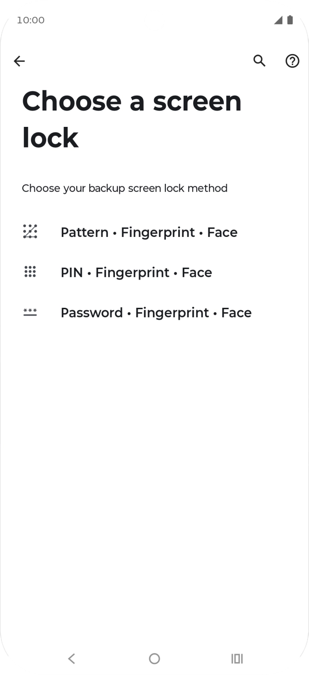 Press the required phone lock code and follow the instructions on the screen to create an additional phone lock code.