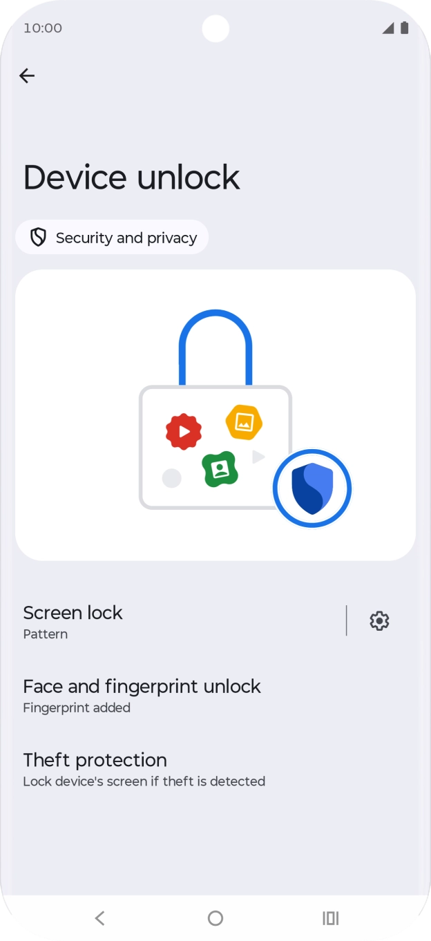 Press Screen lock and key in the additional phone lock code you created earlier.