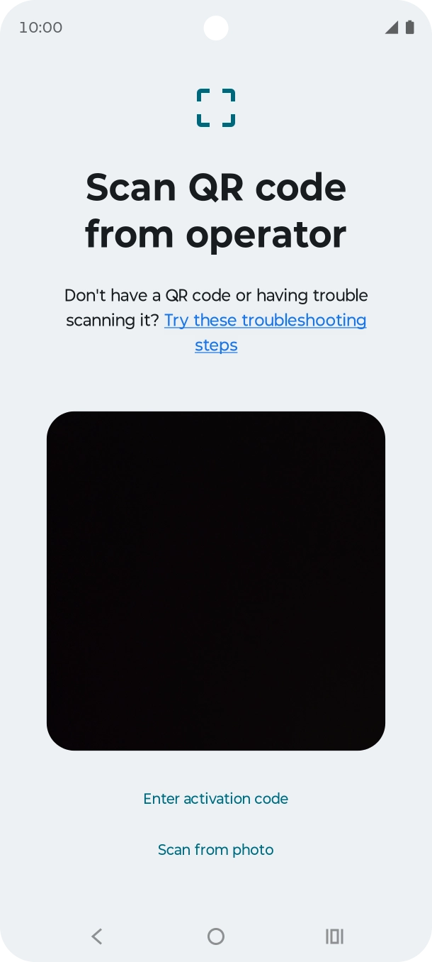 Place the QR code you've received inside the phone camera frame to scan the code.
