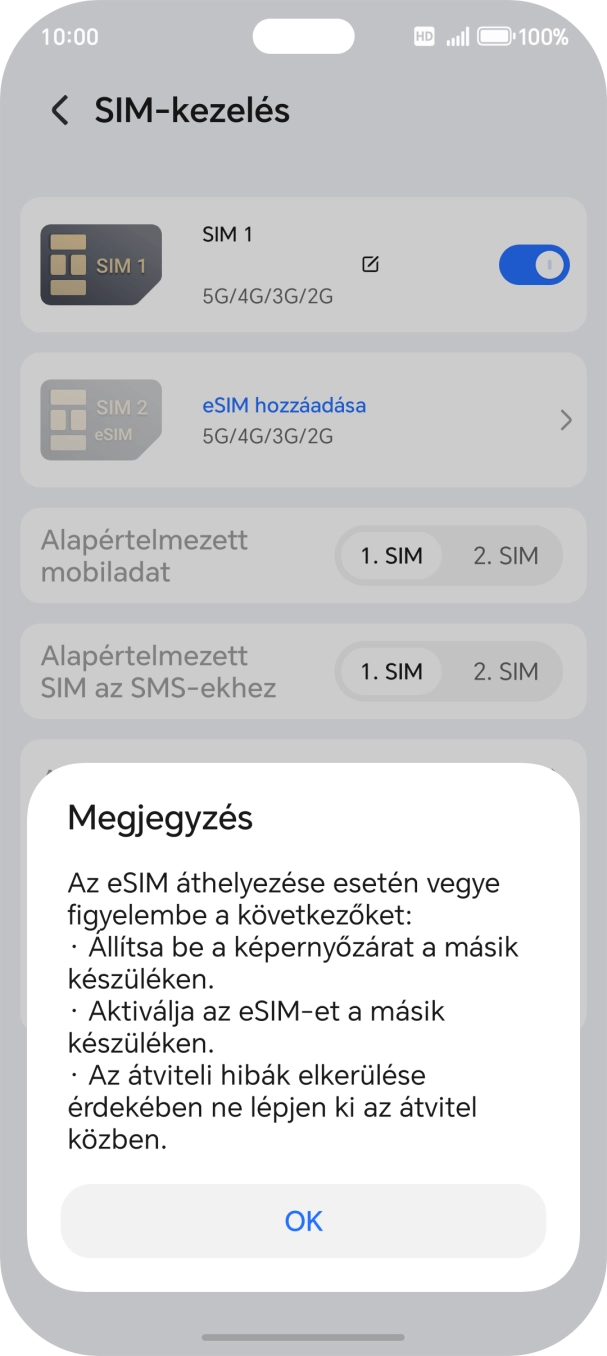 Válaszd az OK lehetőséget.