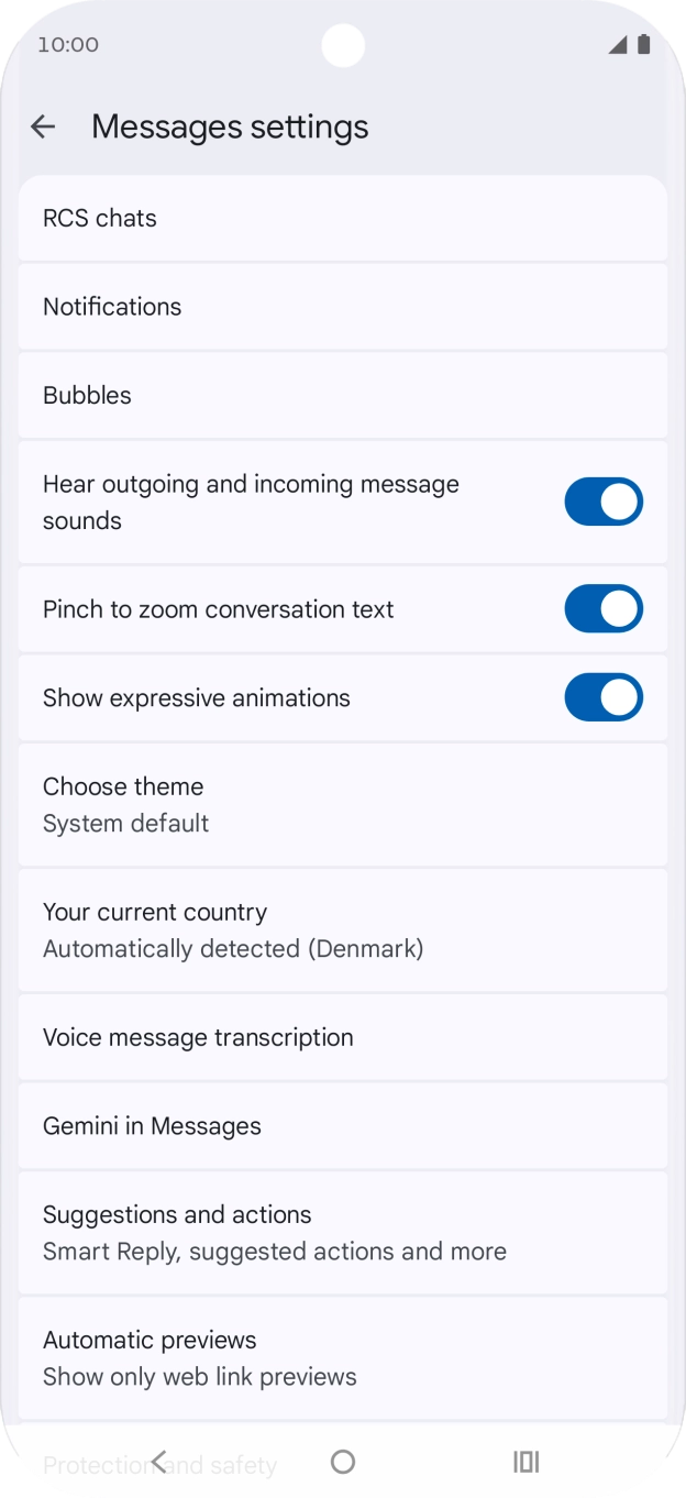 Press Gemini in Messages.
