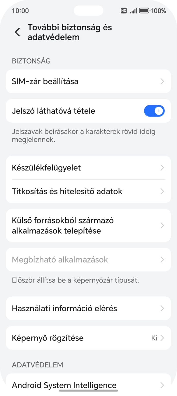 Válaszd a SIM-zár beállítása lehetőséget. Válaszd a SIM-zár beállítása lehetőséget.