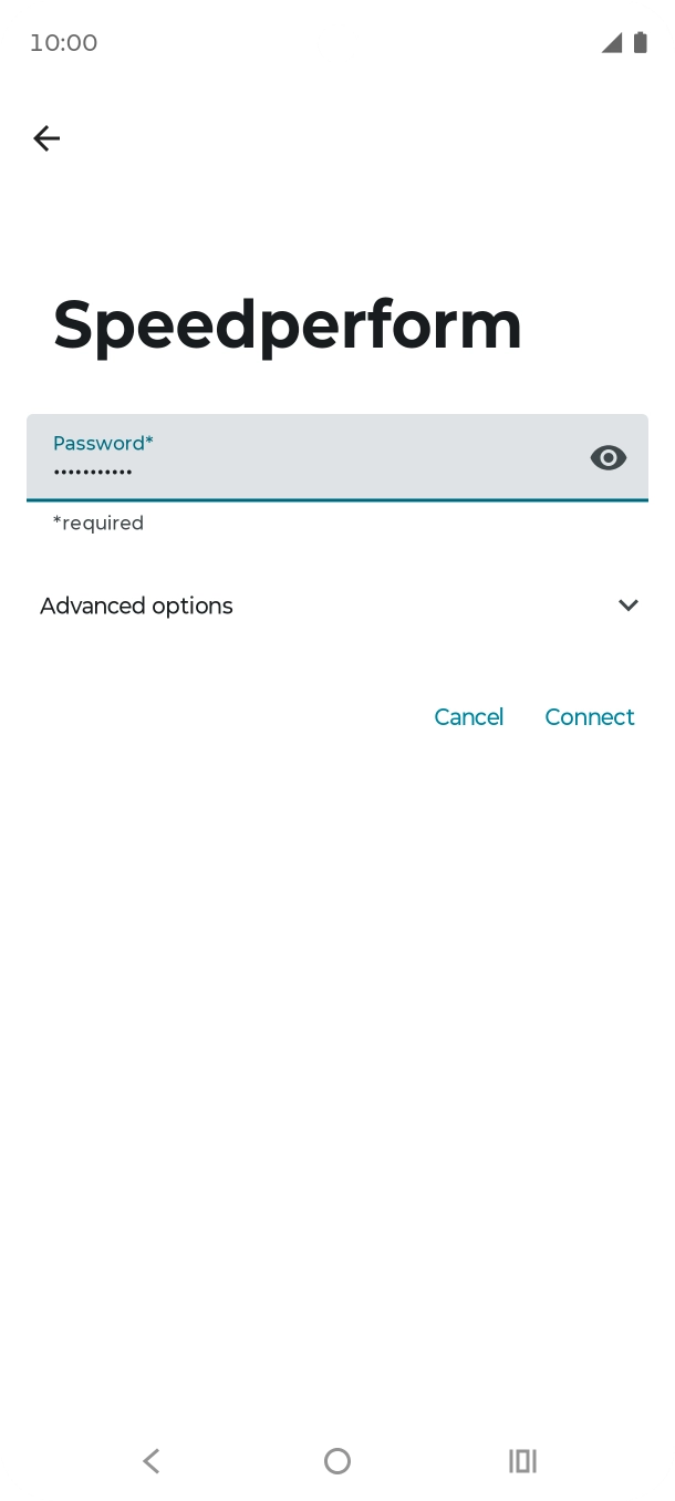 Key in the password for the Wi-Fi network and press Connect. Key in the password for the Wi-Fi network and press Connect.