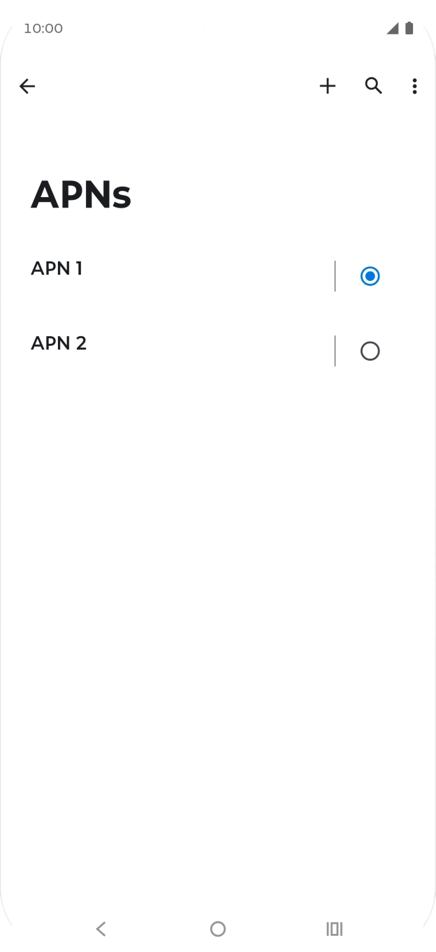 Press the field next to the data connection to activate it.
