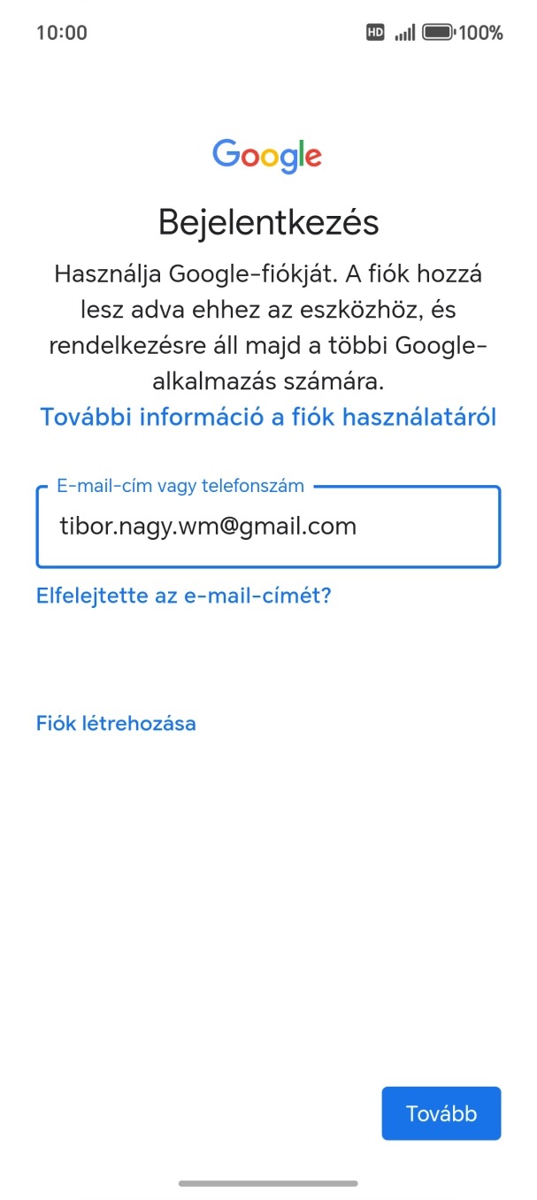 Válaszd a Tovább lehetőséget.