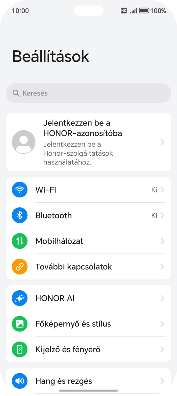 Válaszd a Mobilhálózat lehetőséget.
