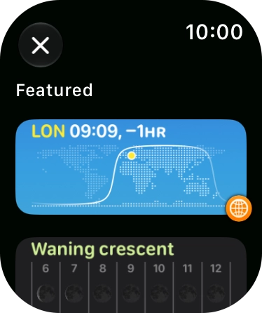 Press the required widget.