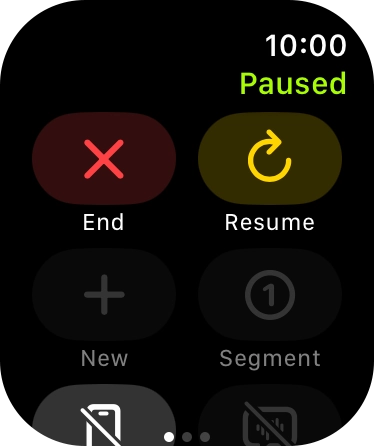 Press End to stop your training activity.