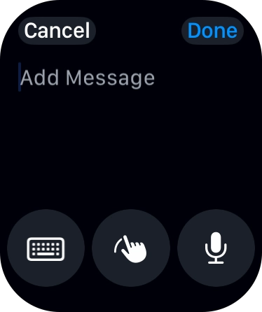 Press the microphone icon and record the message.