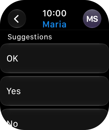 Press the required quick reply.