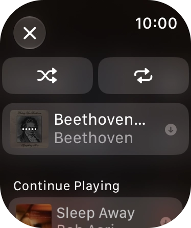 Press the shuffle icon to turn the function on or off. Press the shuffle icon to turn the function on or off.