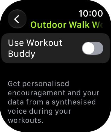 Press the indicator next to 'Use Workout Buddy' to turn on the function.