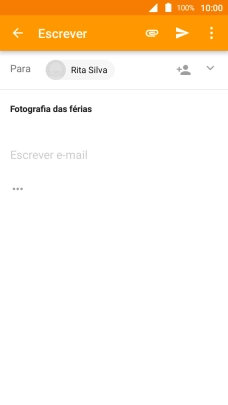 Prima o campo de escrita e escreva o texto do e-mail.