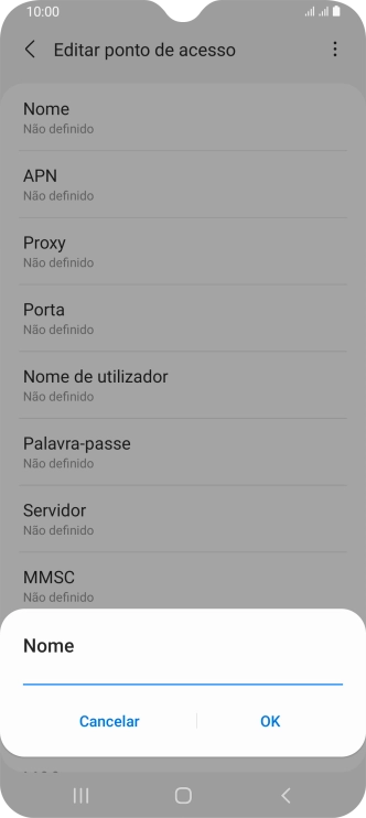 Introduza Vodafone Internet e prima OK.