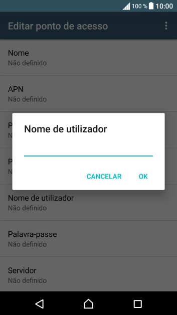 Introduza vodafone e prima OK.