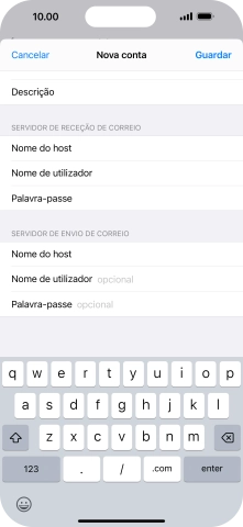 Prima Nome de utilizador e introduza o nome de utilizador da sua conta de e-mail na Vodafone.