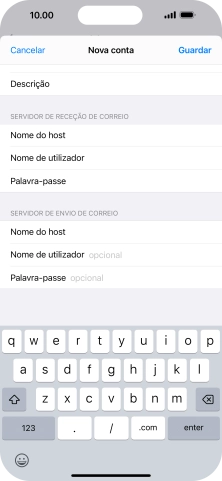 Prima Nome de utilizador e introduza o nome de utilizador da sua conta de e-mail na Vodafone.