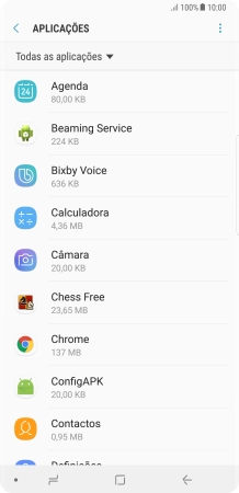 Prima a app pretendida.